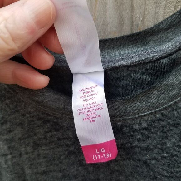 Tank Top Distressed Gray Owl Juniors Slit Open Back Large 11/13 - Picture 4 of 12